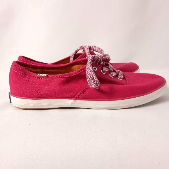 Keds Champion Canvas Sneakers Womens 7 Red Lace Up Casual Shoes - Picture 4 of 10